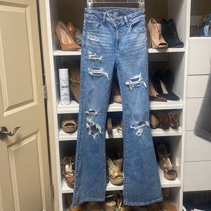 American Eagle Next level stretch flare jeans ..never worn size 2 long